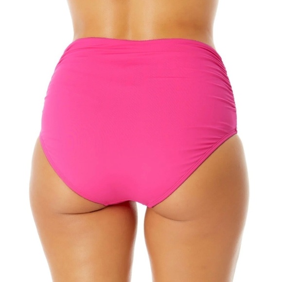 Anne Cole High-Waist Bikini Bottoms Women’s Swimsuit, Pink, Large - Picture 2 of 2
